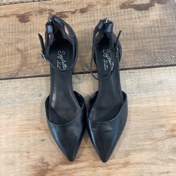 Seychelles Womens What A Girl Wants Black Leather D'Orsay Shoes Size 7 NEW - Picture 4 of 11